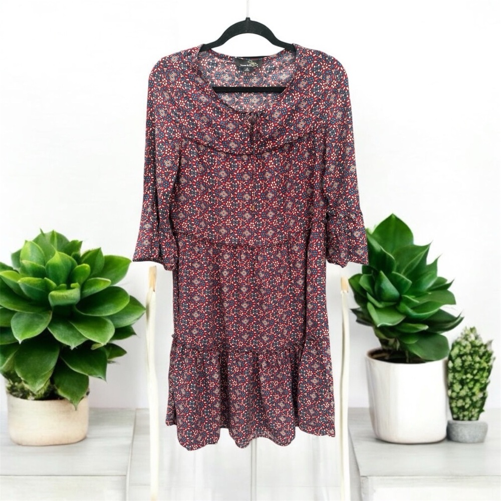 Suzanne Betro Boho Tiered Dress Small
